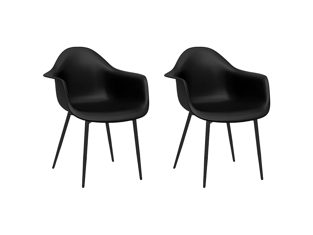 Chaises à manger lot de 2 noir PP