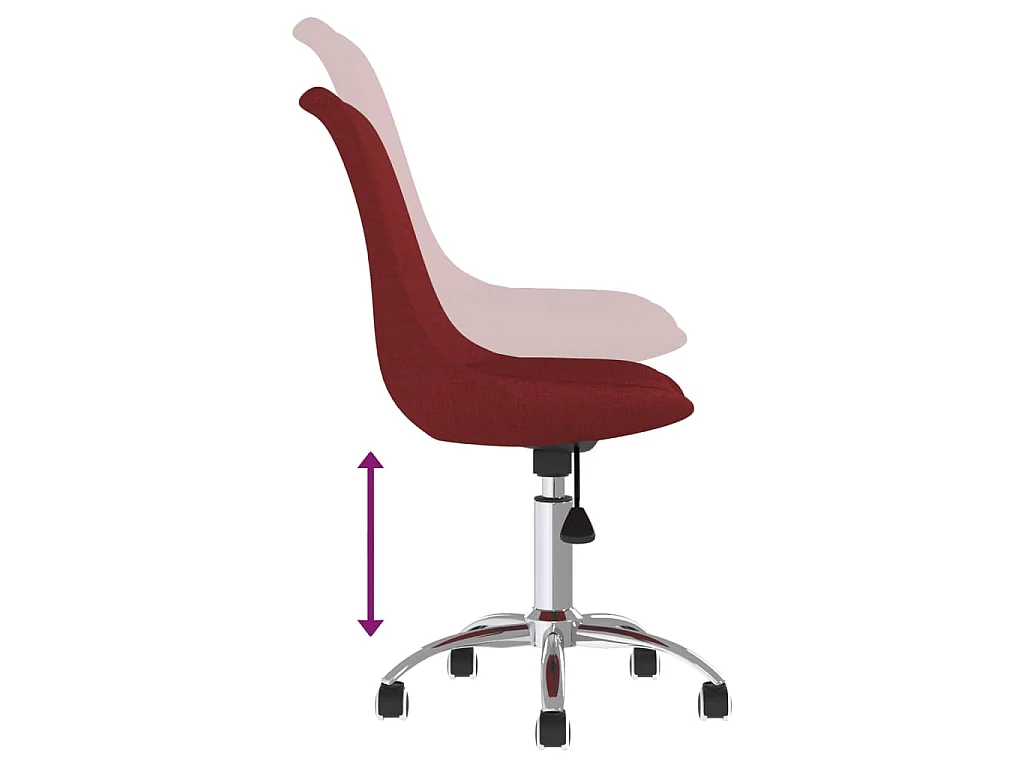 Chaises pivotantes à manger lot de 2 Rouge bordeaux Tissu