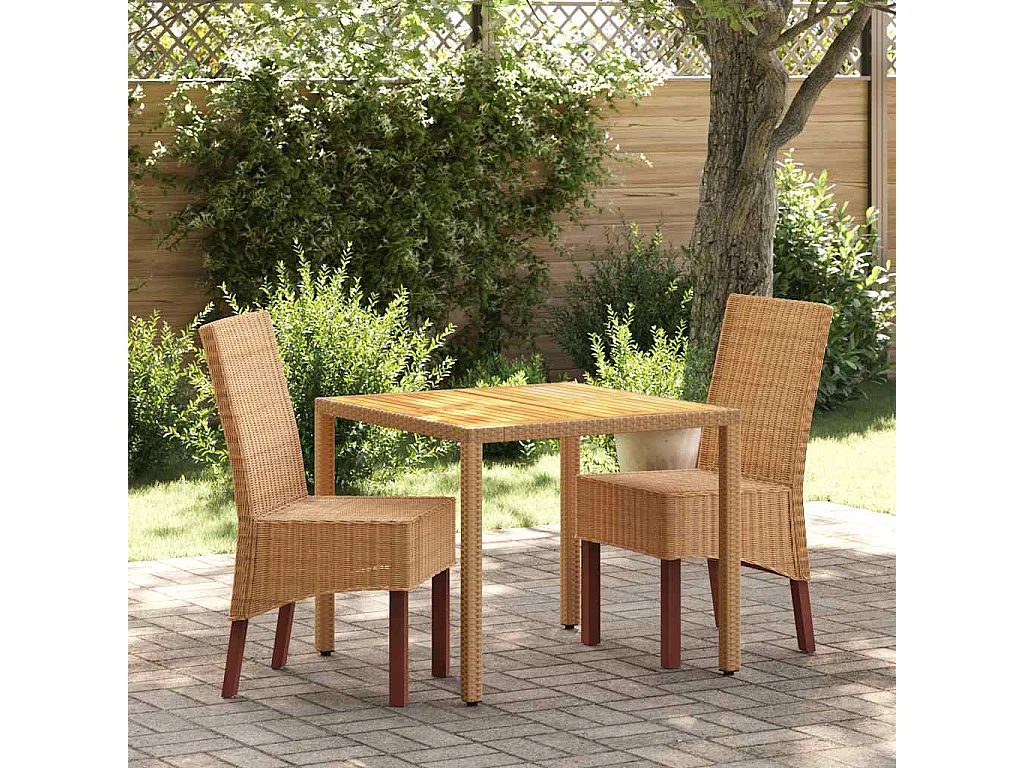 Sedie da Pranzo 2 pz Marroni in Rattan Naturale