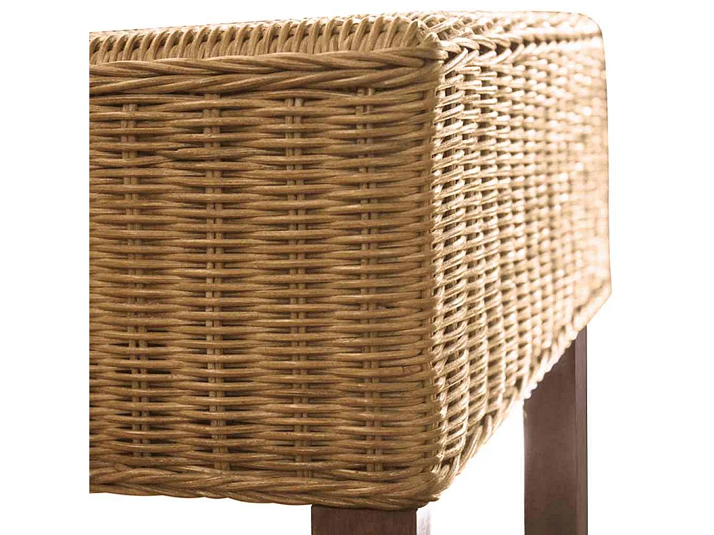 Cadeiras de jantar 2 pcs vime genuíno castanho