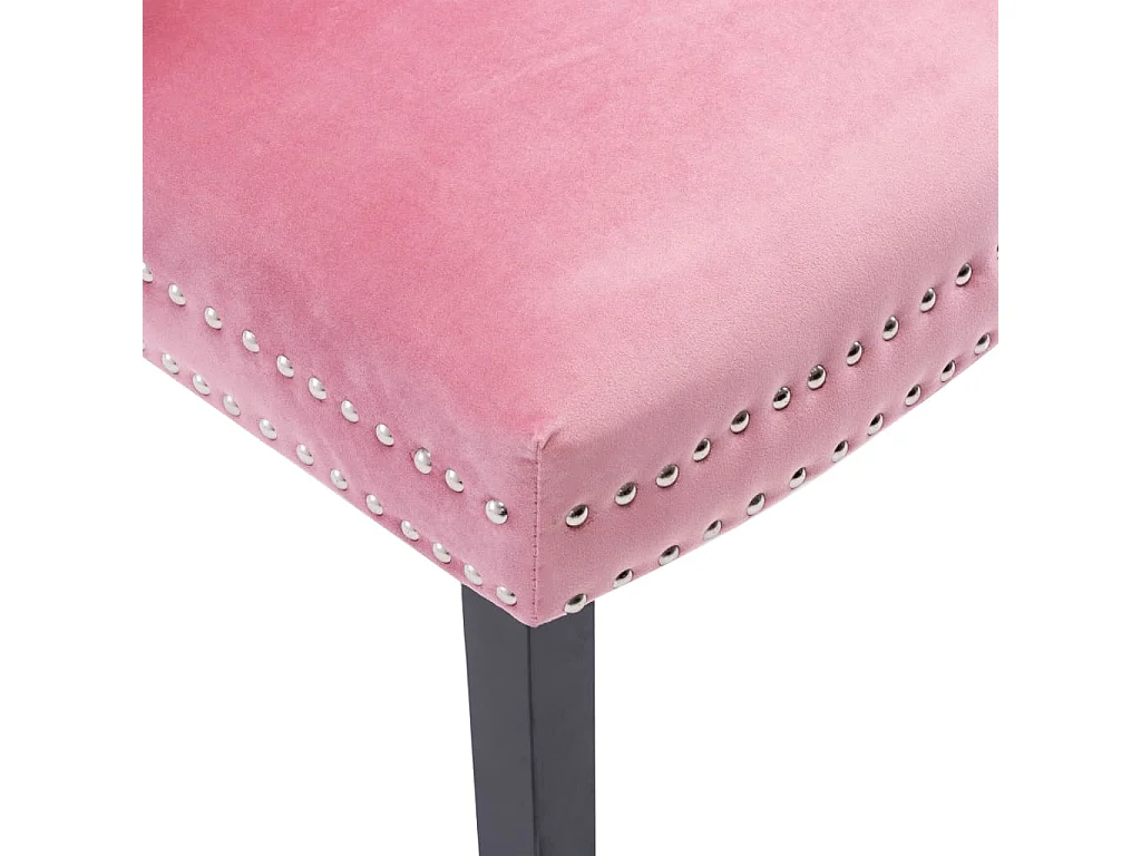 Cadeiras de jantar 2 pcs veludo rosa
