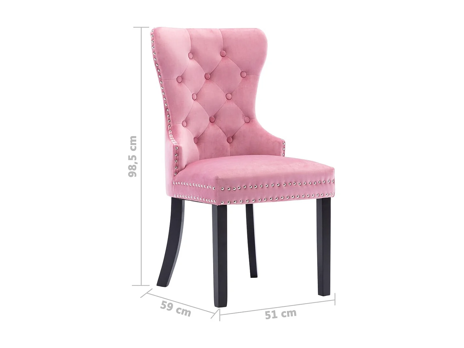 Cadeiras de jantar 2 pcs veludo rosa