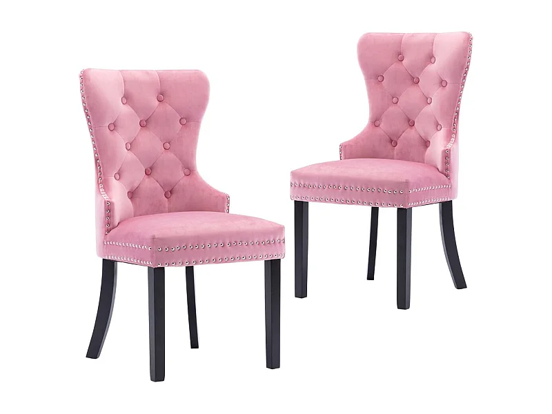 Cadeiras de jantar 2 pcs veludo rosa