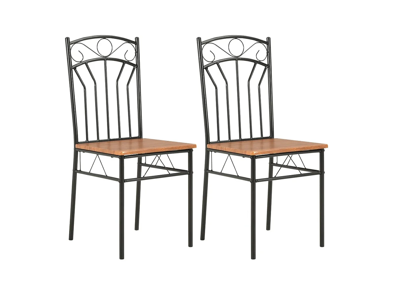 Chaises à manger lot de 2 marron MDF