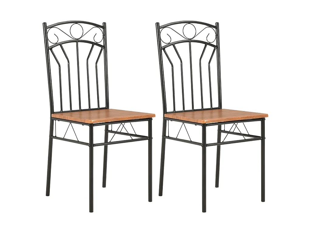 Chaises à manger lot de 2 marron MDF