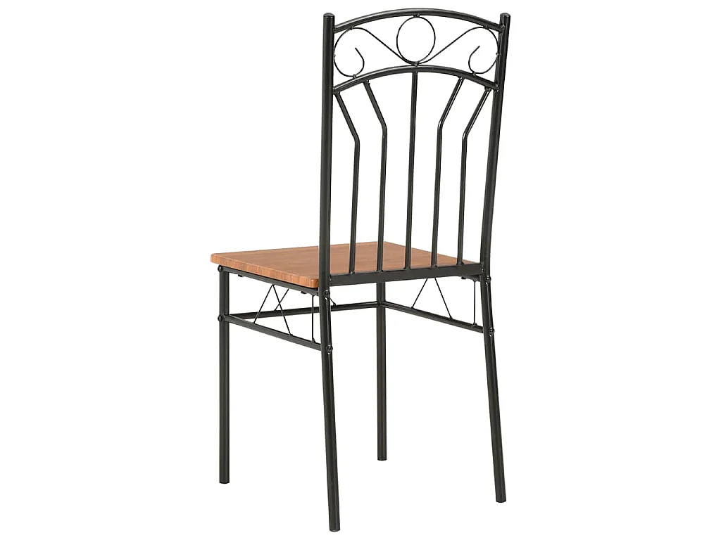 Chaises à manger lot de 2 marron MDF
