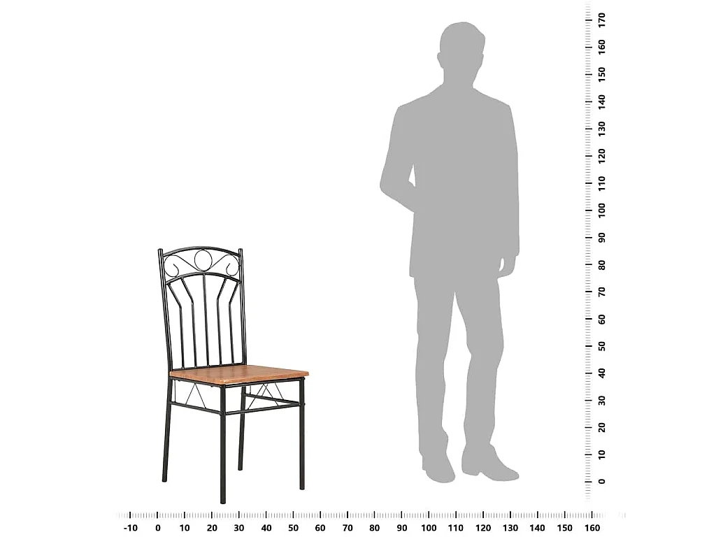 Chaises à manger lot de 2 marron MDF