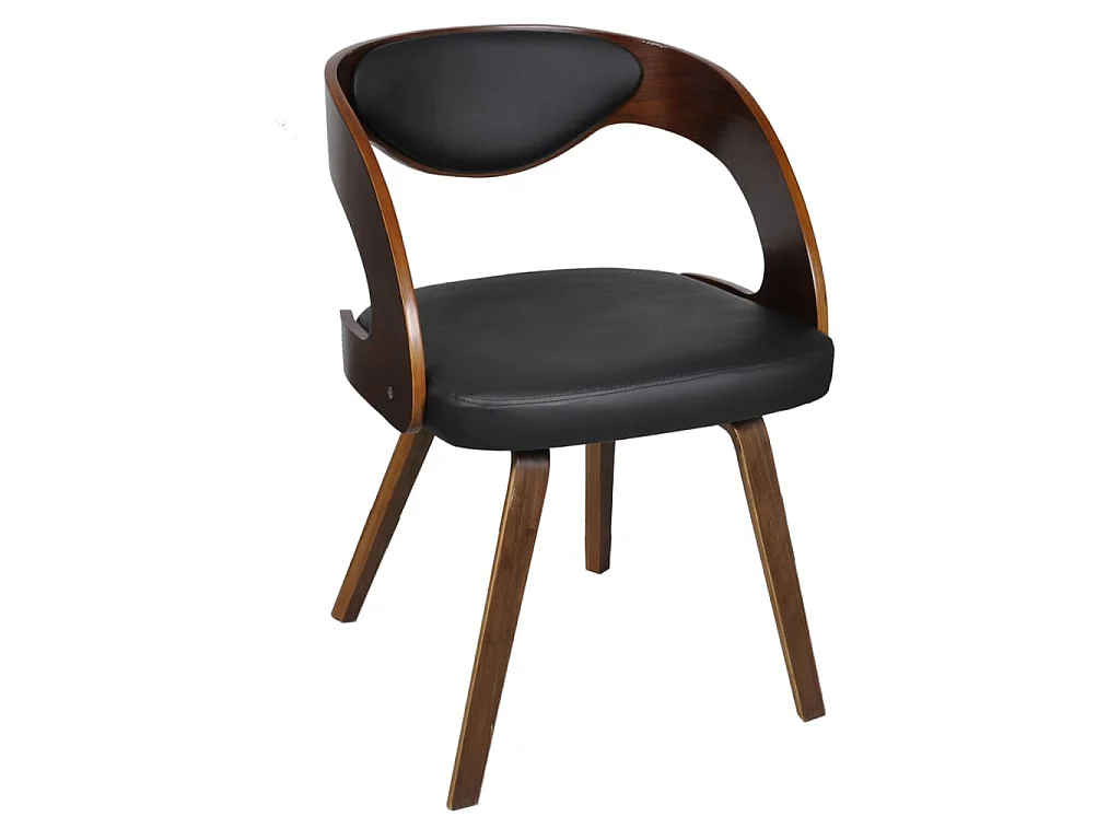 Chaises à manger lot de 6 marron similicuir