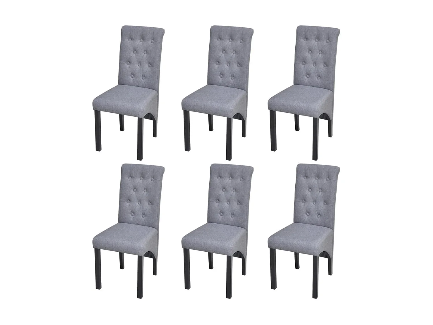 Sedie da Pranzo 6 pz Grigio Chiaro in Tessuto