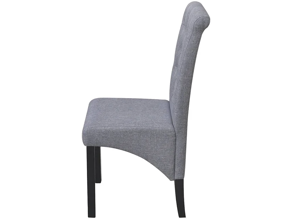 Eetkamerstoelen 6 st stof lichtgrijs