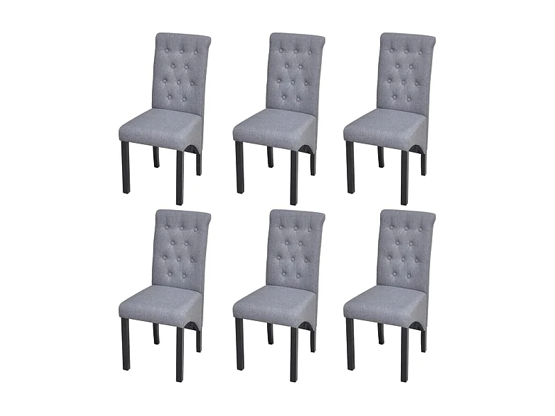 Esszimmerstühle 6 Stk. Hellgrau Stoff