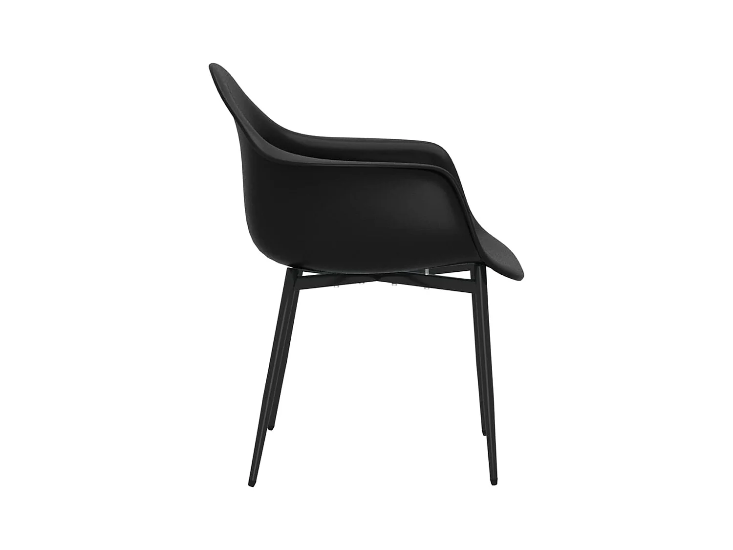 Chaises à manger lot de 6 noir PP