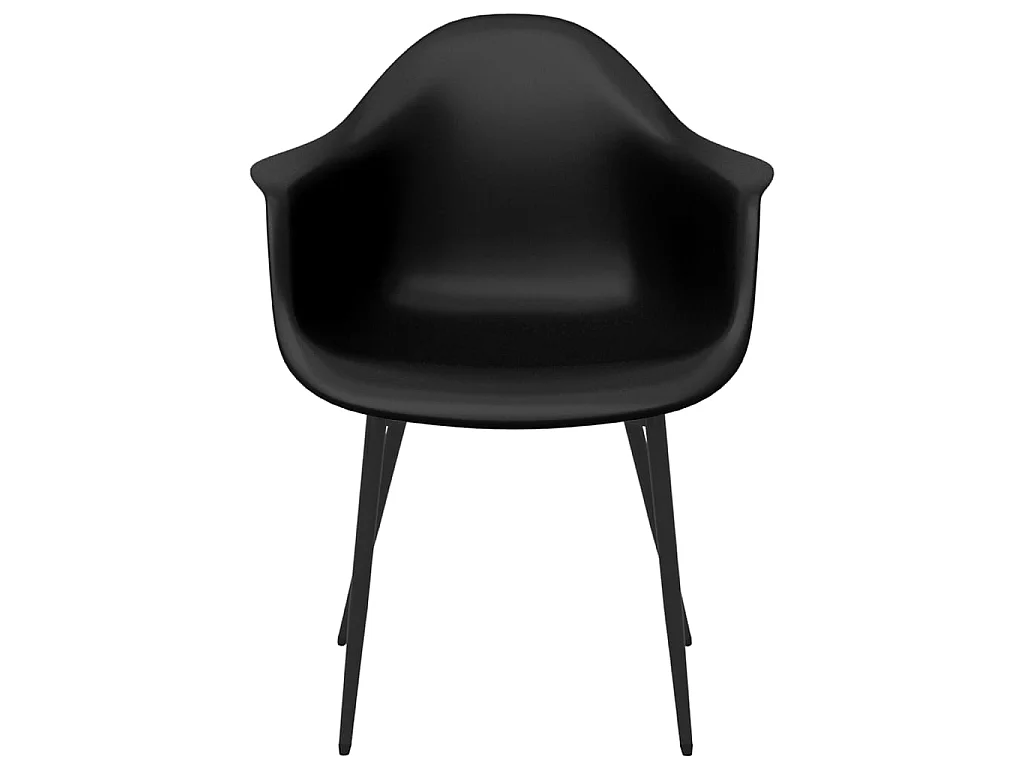 Chaises à manger lot de 6 noir PP