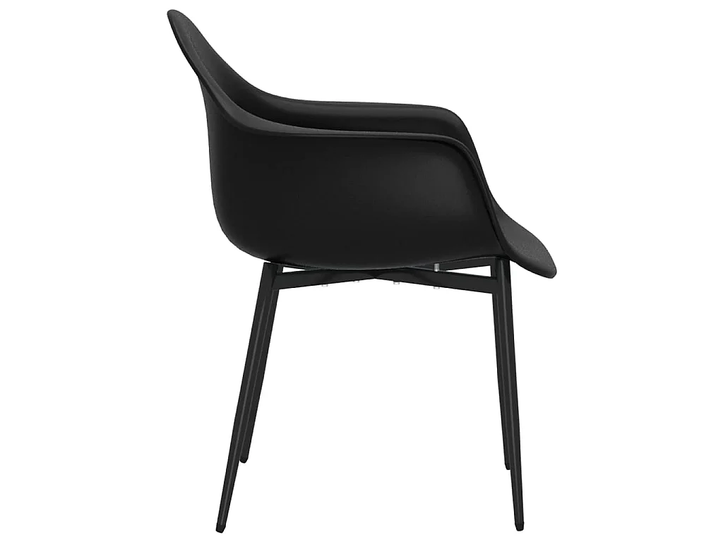 Chaises à manger lot de 6 noir PP