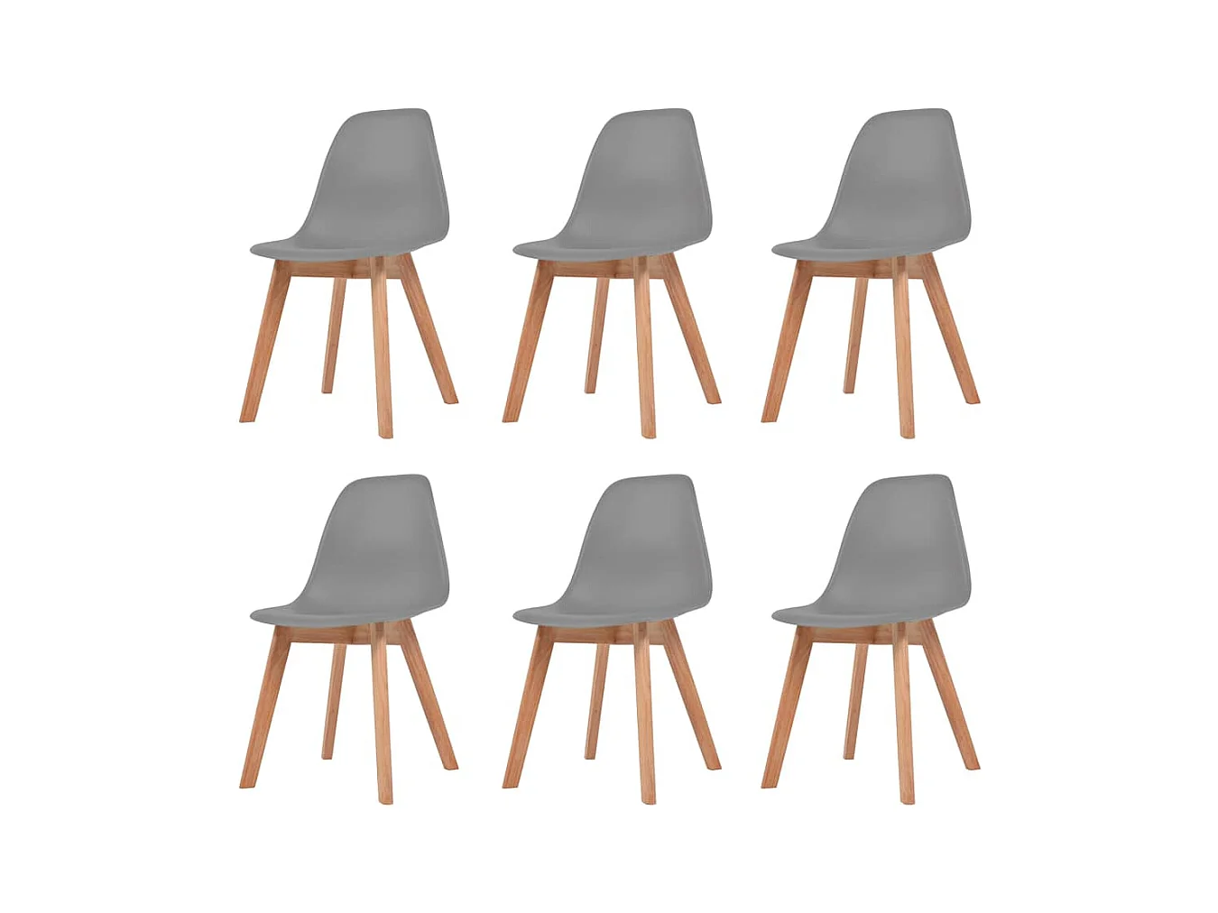 Chaises à manger lot de 6 Gris Plastique