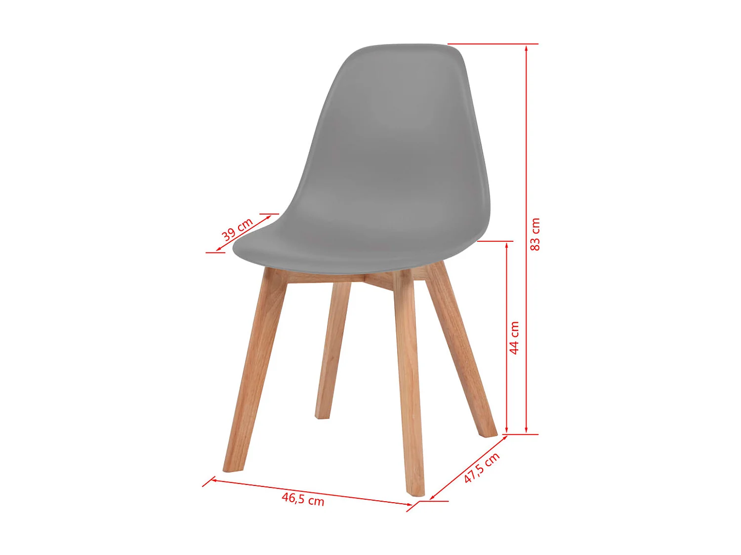 Chaises à manger lot de 6 Gris Plastique