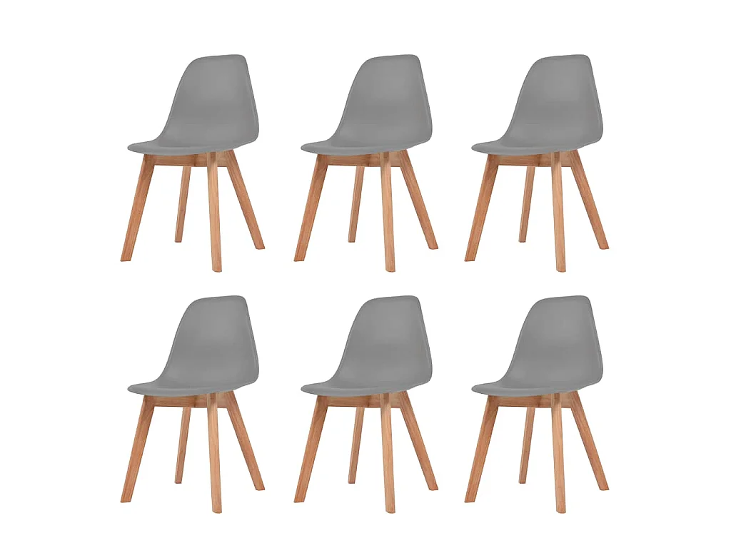 Chaises à manger lot de 6 Gris Plastique
