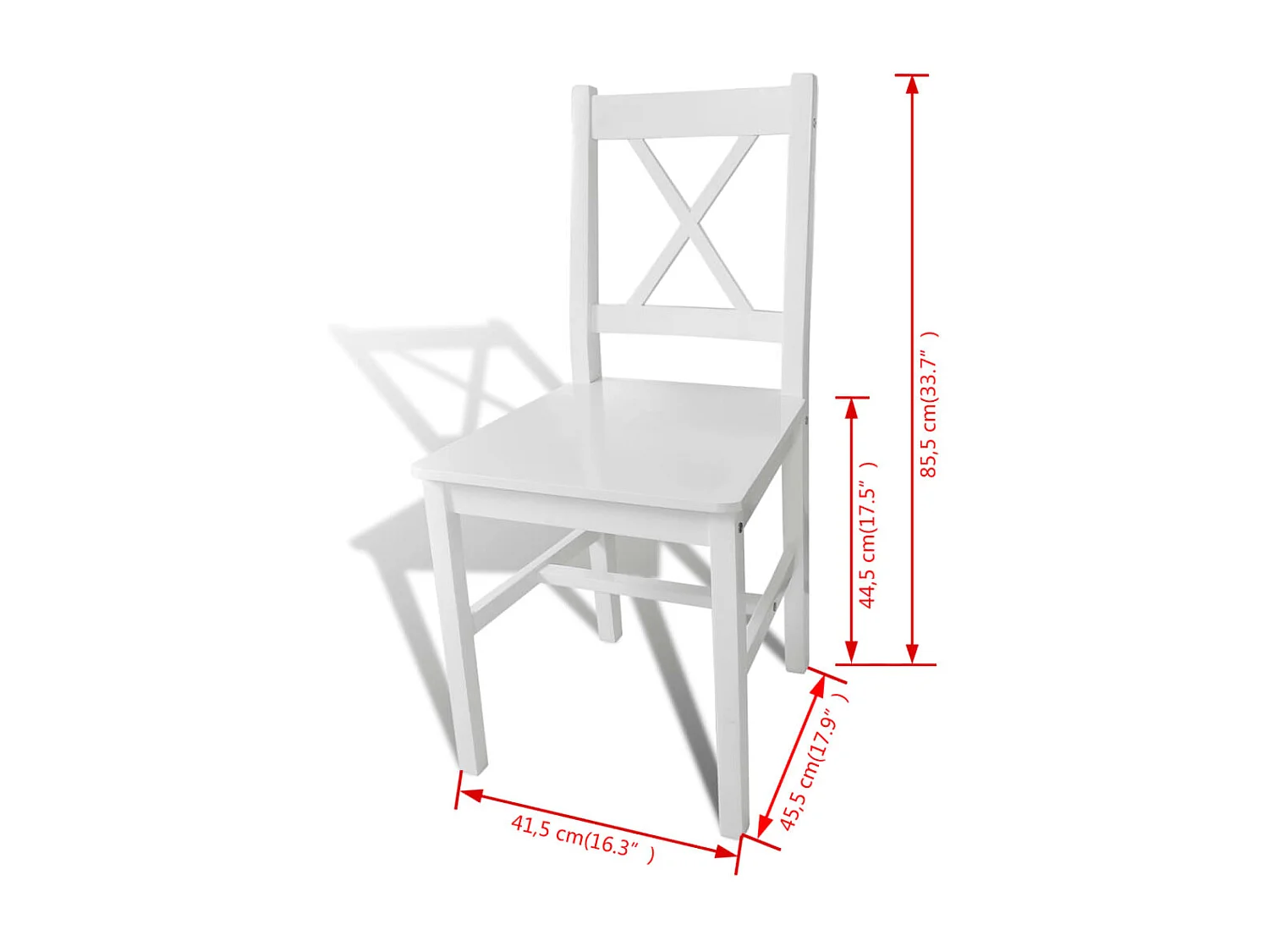 Eetkamerstoelen 2 st grenenhout wit