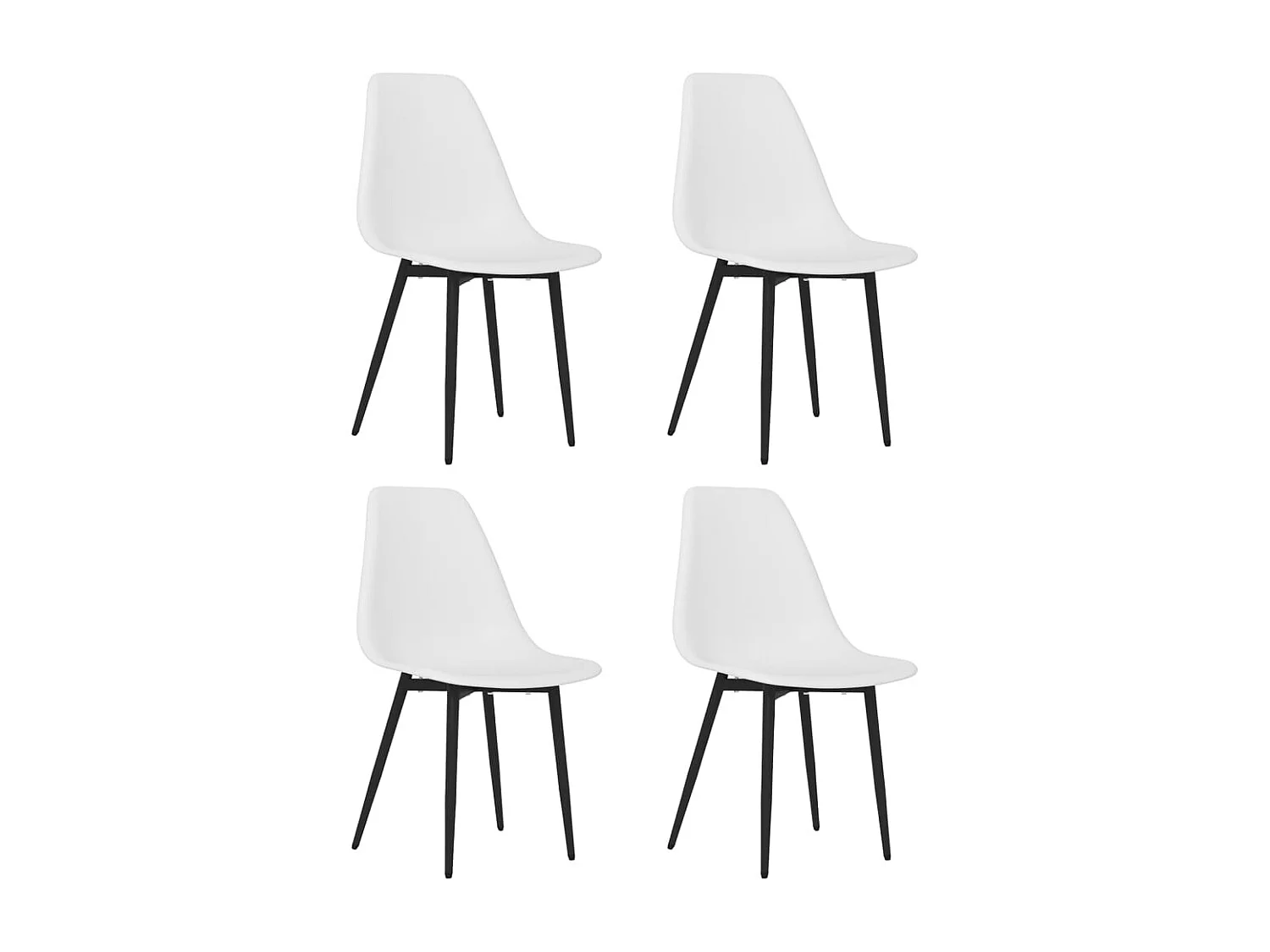 Chaises à manger lot de 4 blanc PP