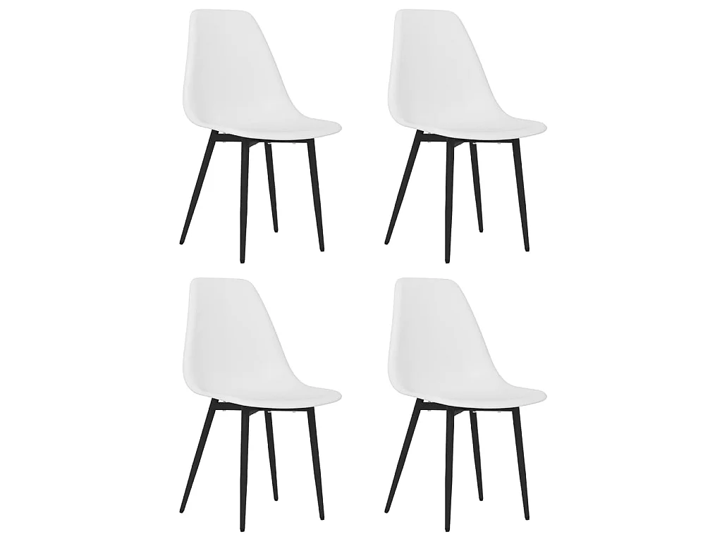 Chaises à manger lot de 4 blanc PP