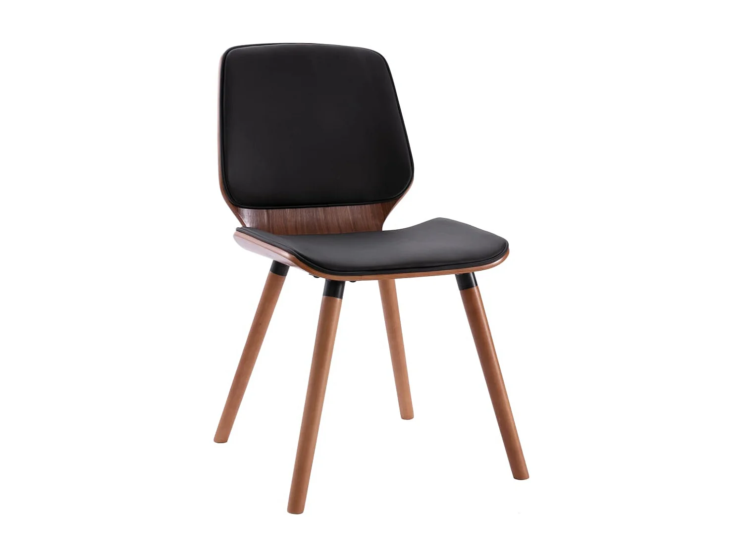 Chaises à manger lot de 4 noir similicuir