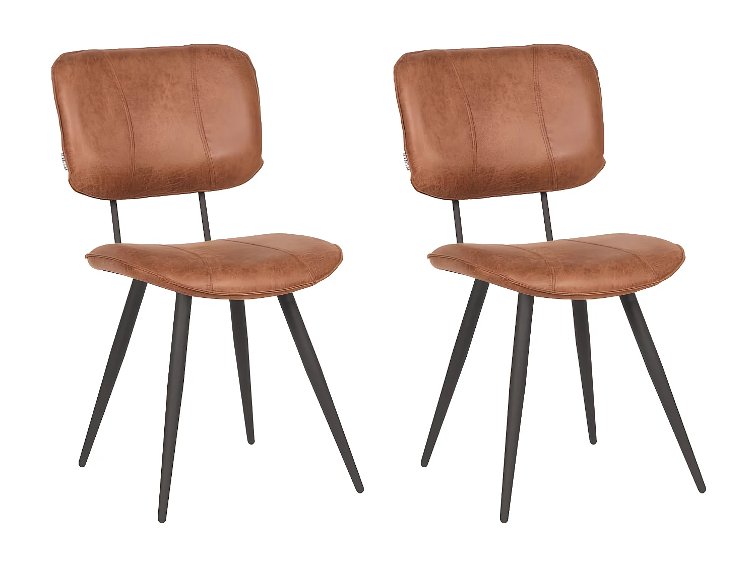 Chaises à manger lot de 2 Fos 49x60x87 cm cognac
