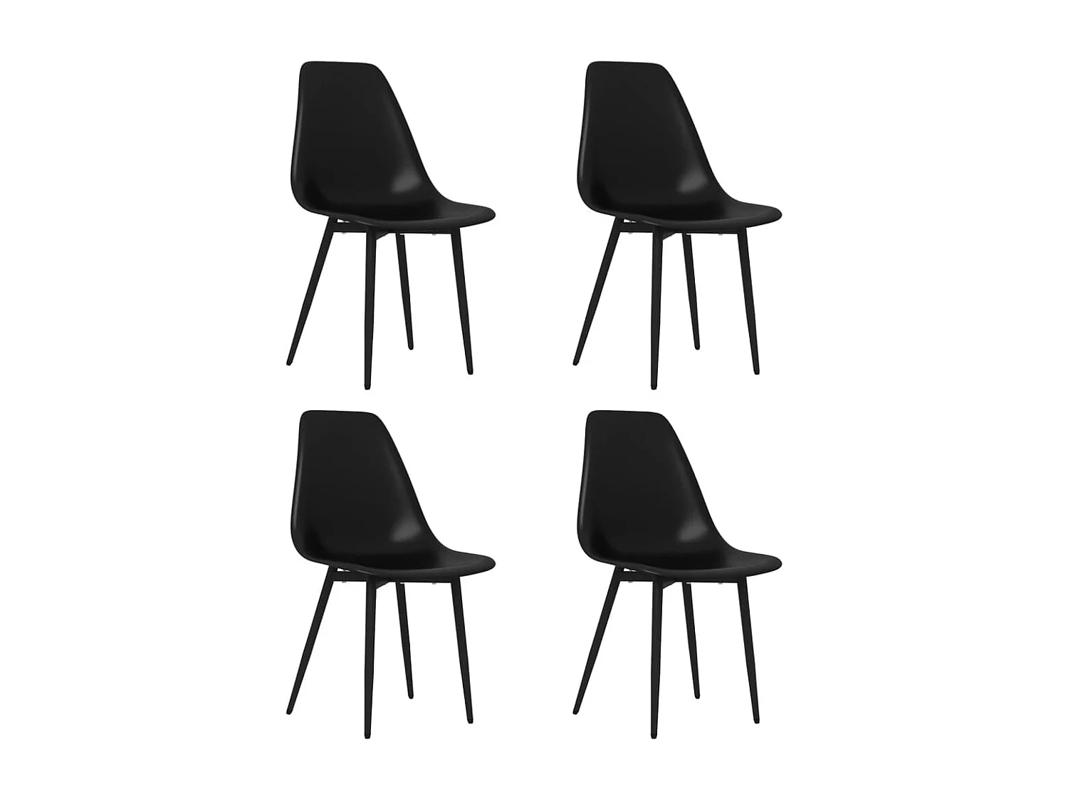 Eetkamerstoelen 4 st PP zwart