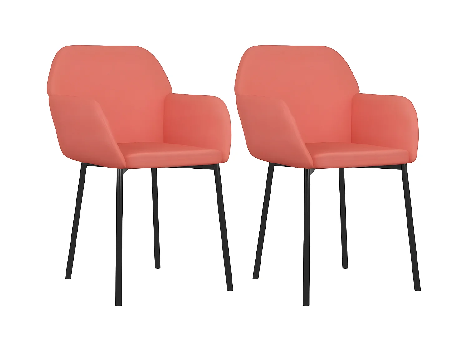 Esszimmerstühle 2 Stk. Rosa Samt