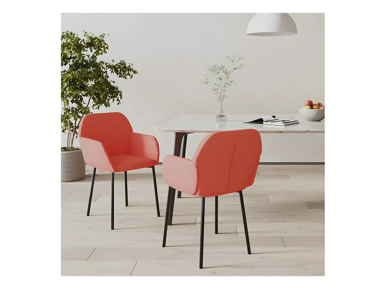 Esszimmerstühle 2 Stk. Rosa Samt