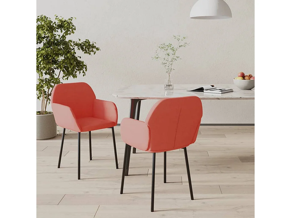 Cadeiras de jantar 2 pcs veludo rosa