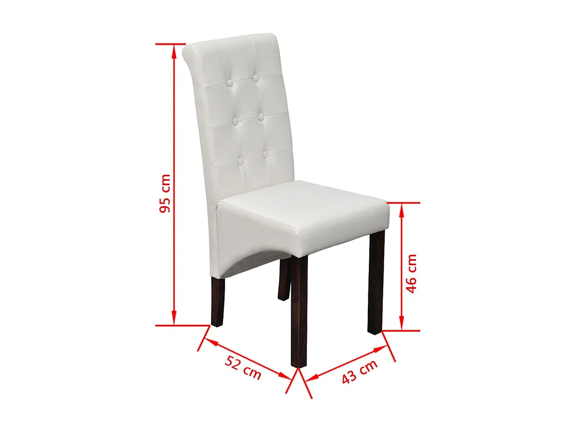 Eetkamerstoelen 2 st kunstleer wit