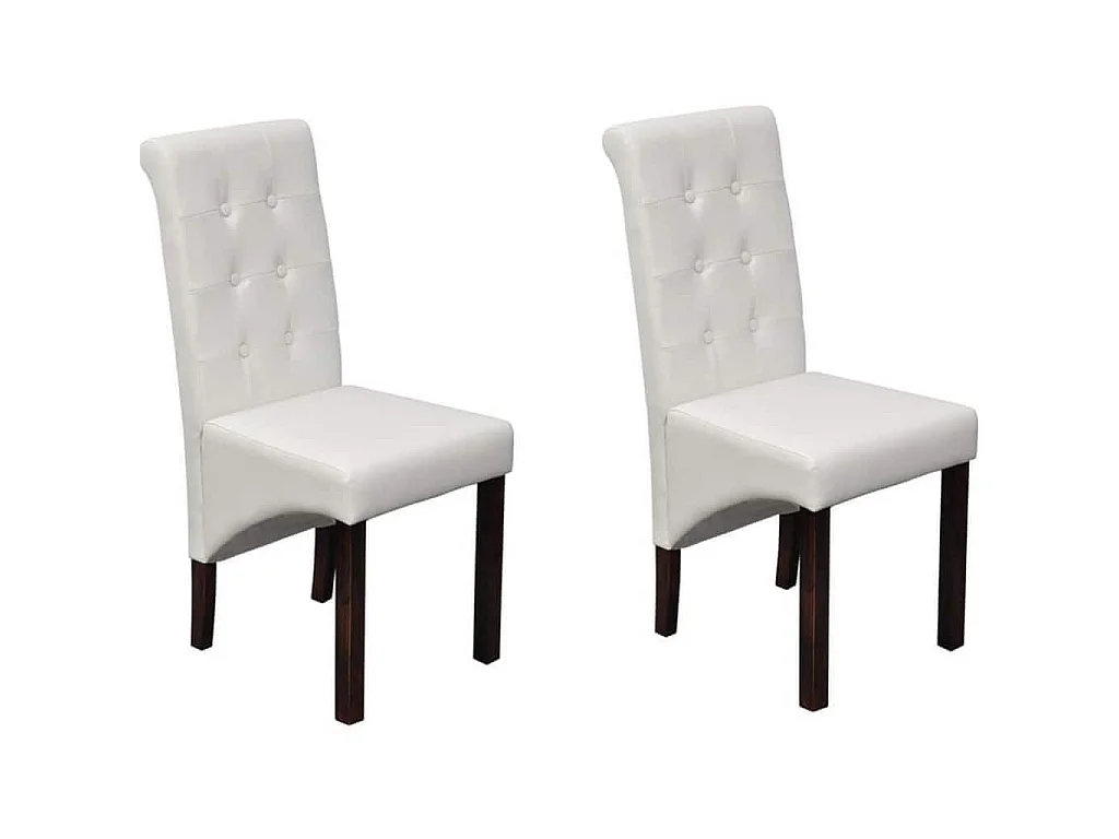 Chaises à manger lot de 2 blanc similicuir