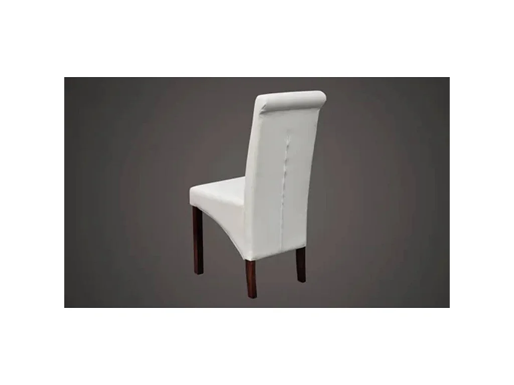 Chaises à manger lot de 2 blanc similicuir