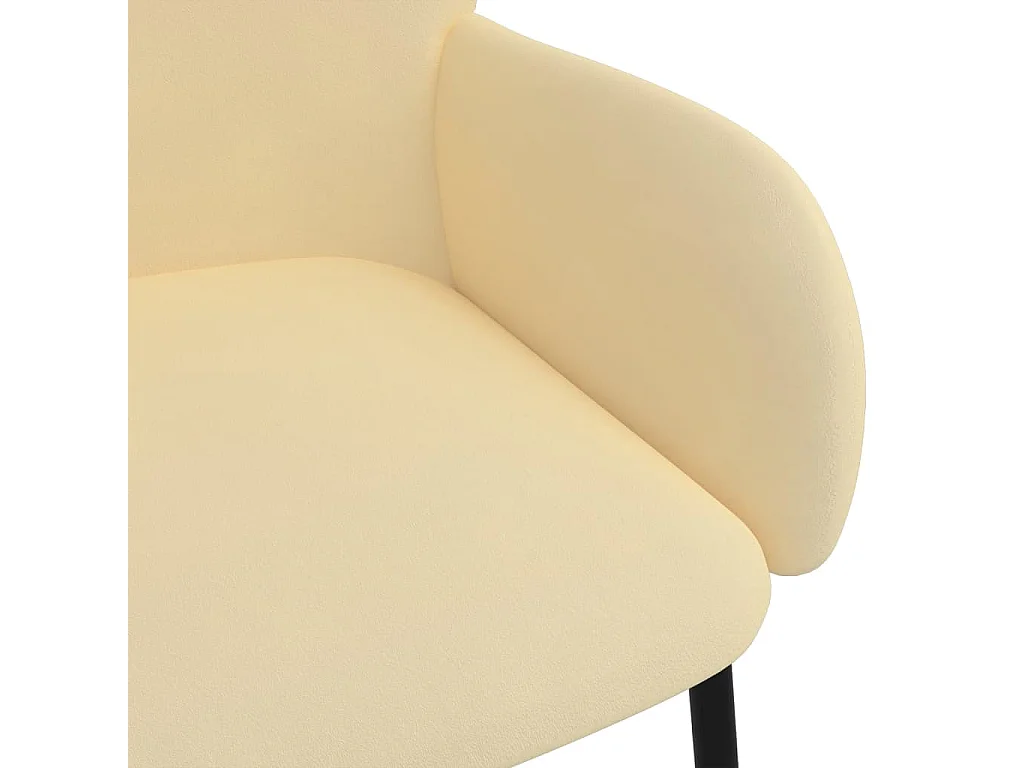 Eetkamerstoelen 2 st fluweel crèmekleurig