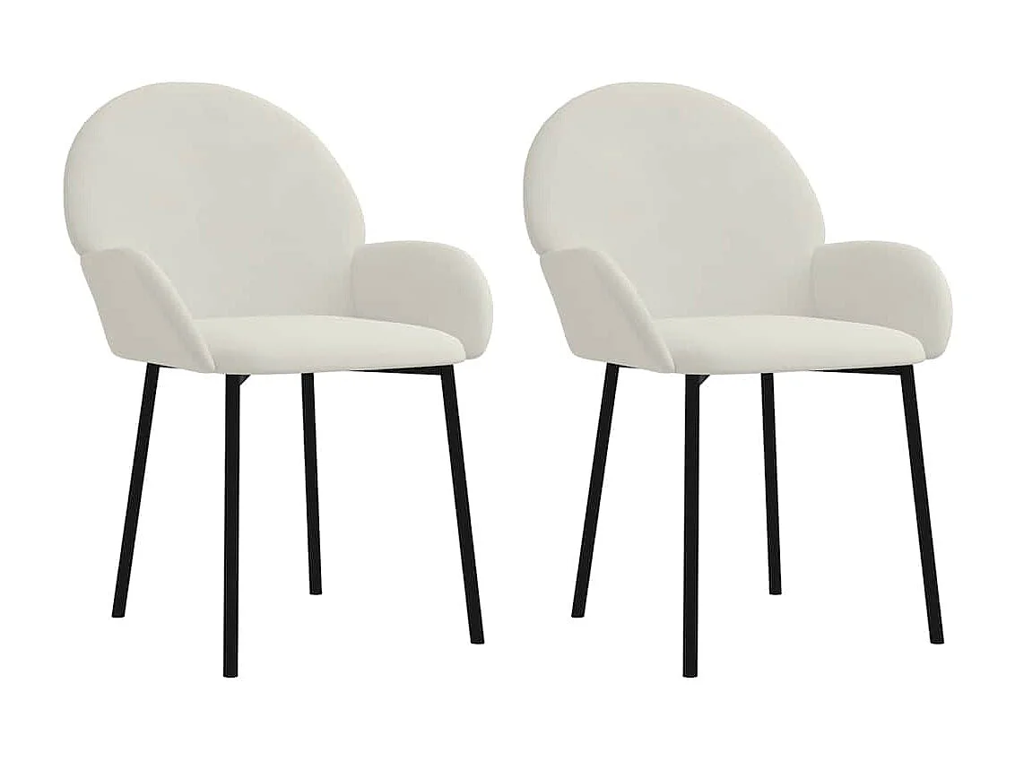 Chaises à manger lot de 2 Crème Velours