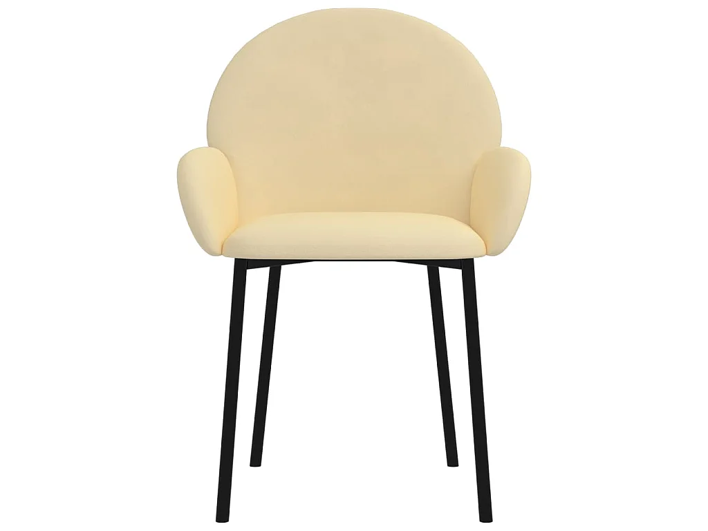 Esszimmerstühle 2 Stk. Creme Samt