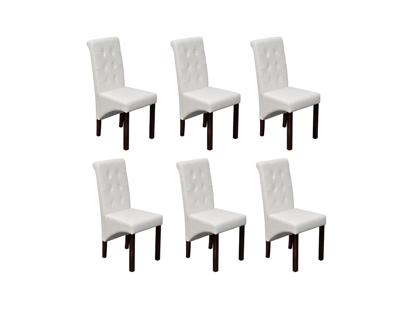 Chaises à manger lot de 6 blanc similicuir