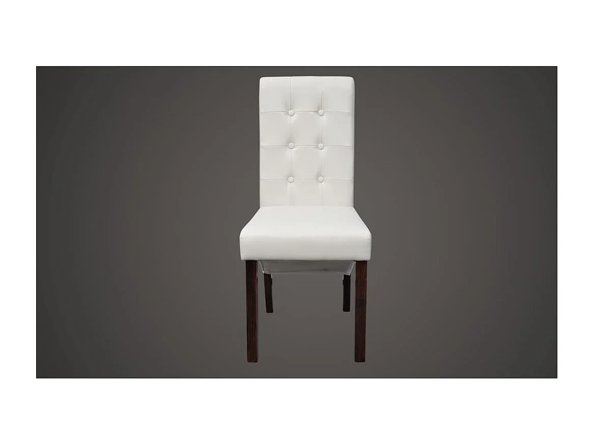 Chaises à manger lot de 6 blanc similicuir