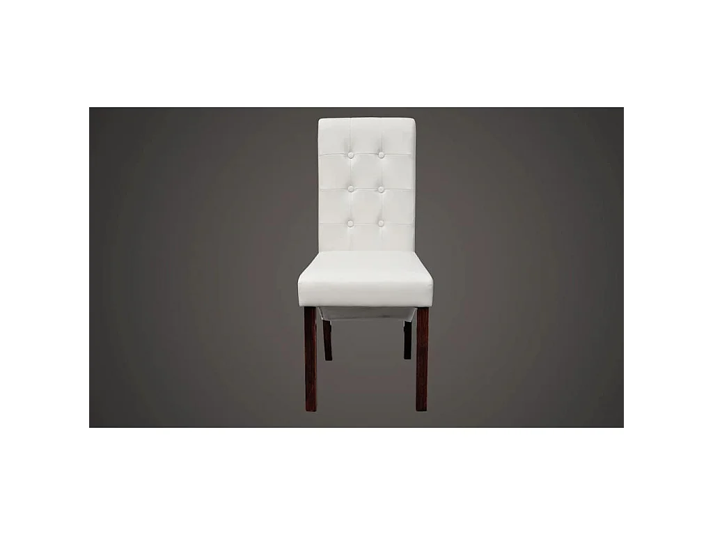 Chaises à manger lot de 6 blanc similicuir