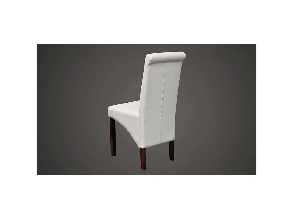 Eetkamerstoelen 6 st kunstleer wit