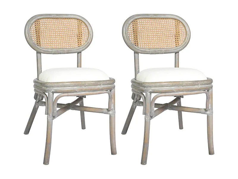 Chaises à manger lot de 2 gris Lin