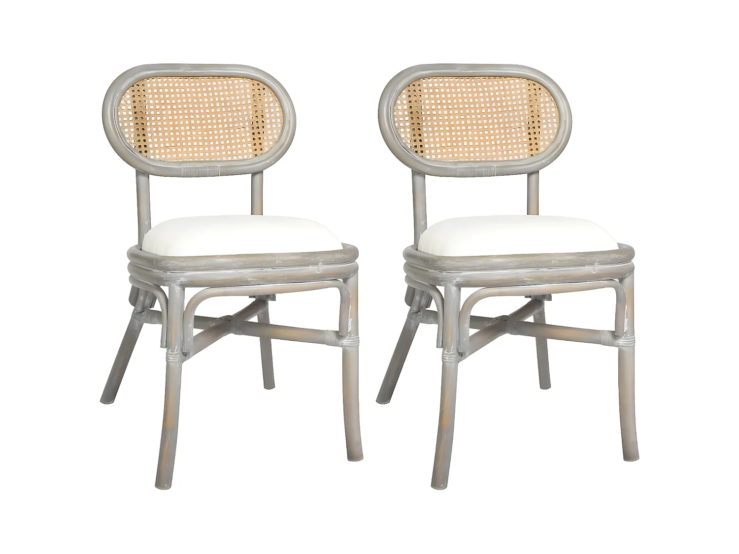 Chaises à manger lot de 2 gris Lin