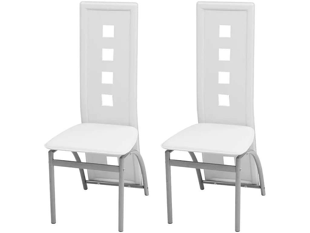 Chaises à manger lot de 2 blanc similicuir