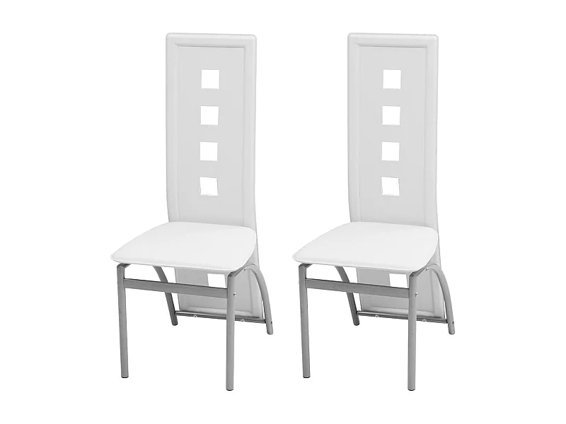 Esszimmerstühle 2 Stk. Weiß Kunstleder