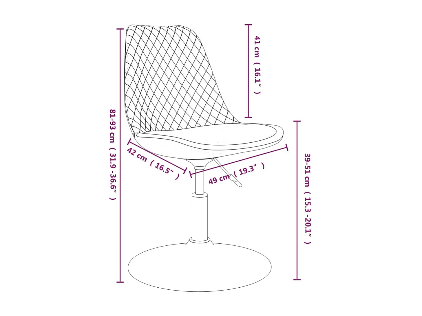 Eetkamerstoelen draaibaar 4 st fluweel roze