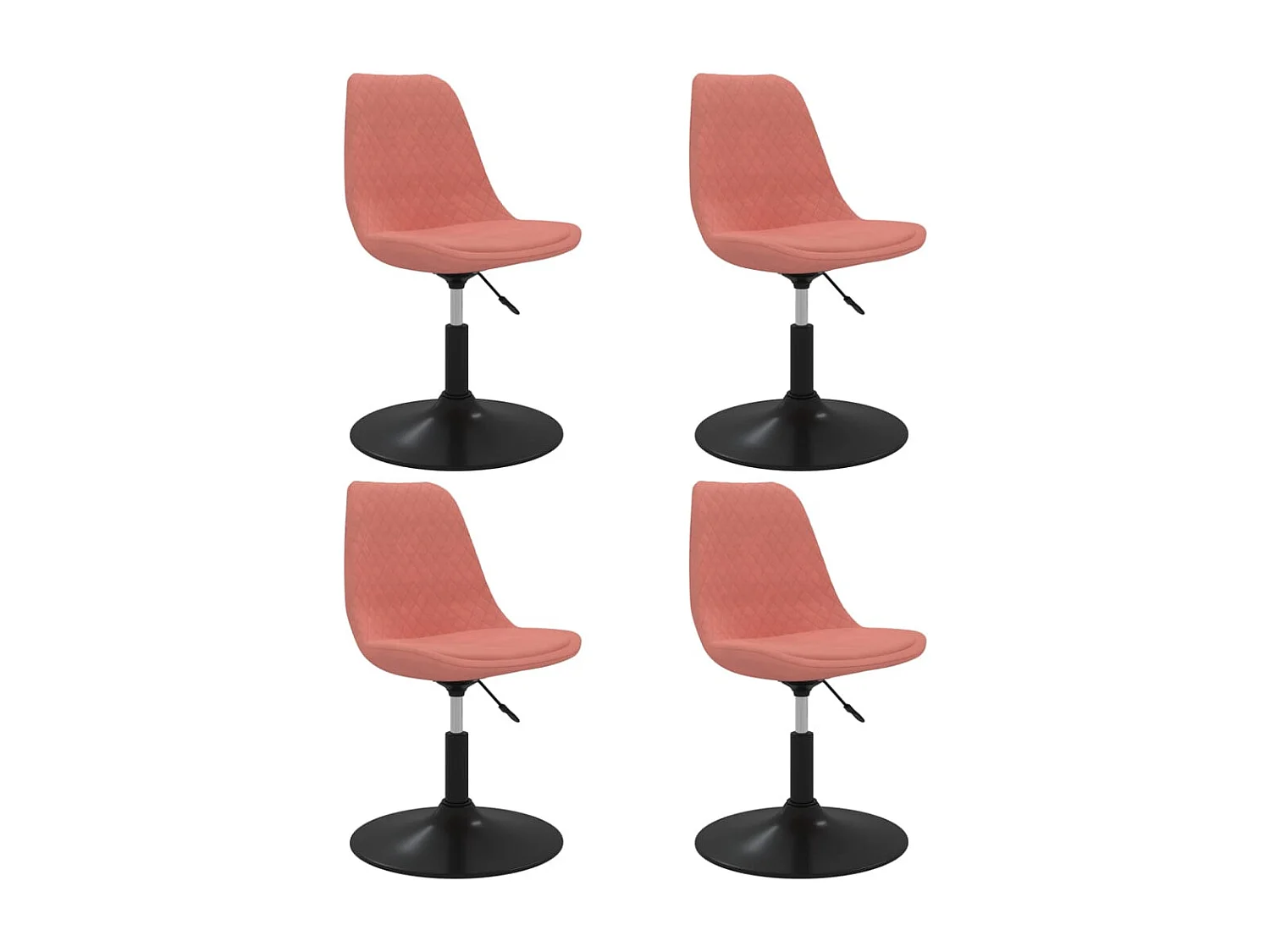 Esszimmerstühle 4 Stk. Drehbar Rosa Samt