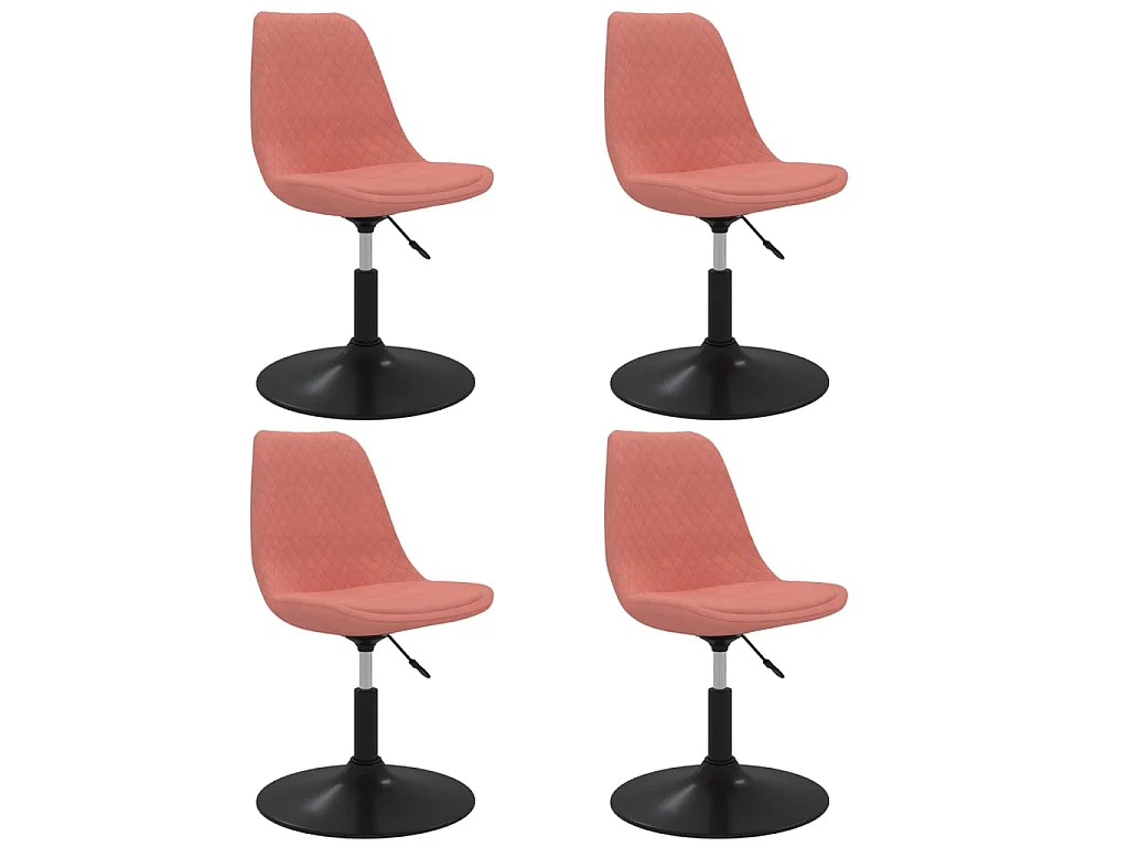 Chaises à manger pivotantes lot de 4 Rose Velours