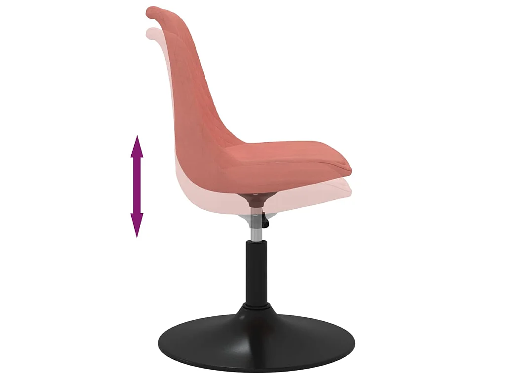 Chaises à manger pivotantes lot de 4 Rose Velours