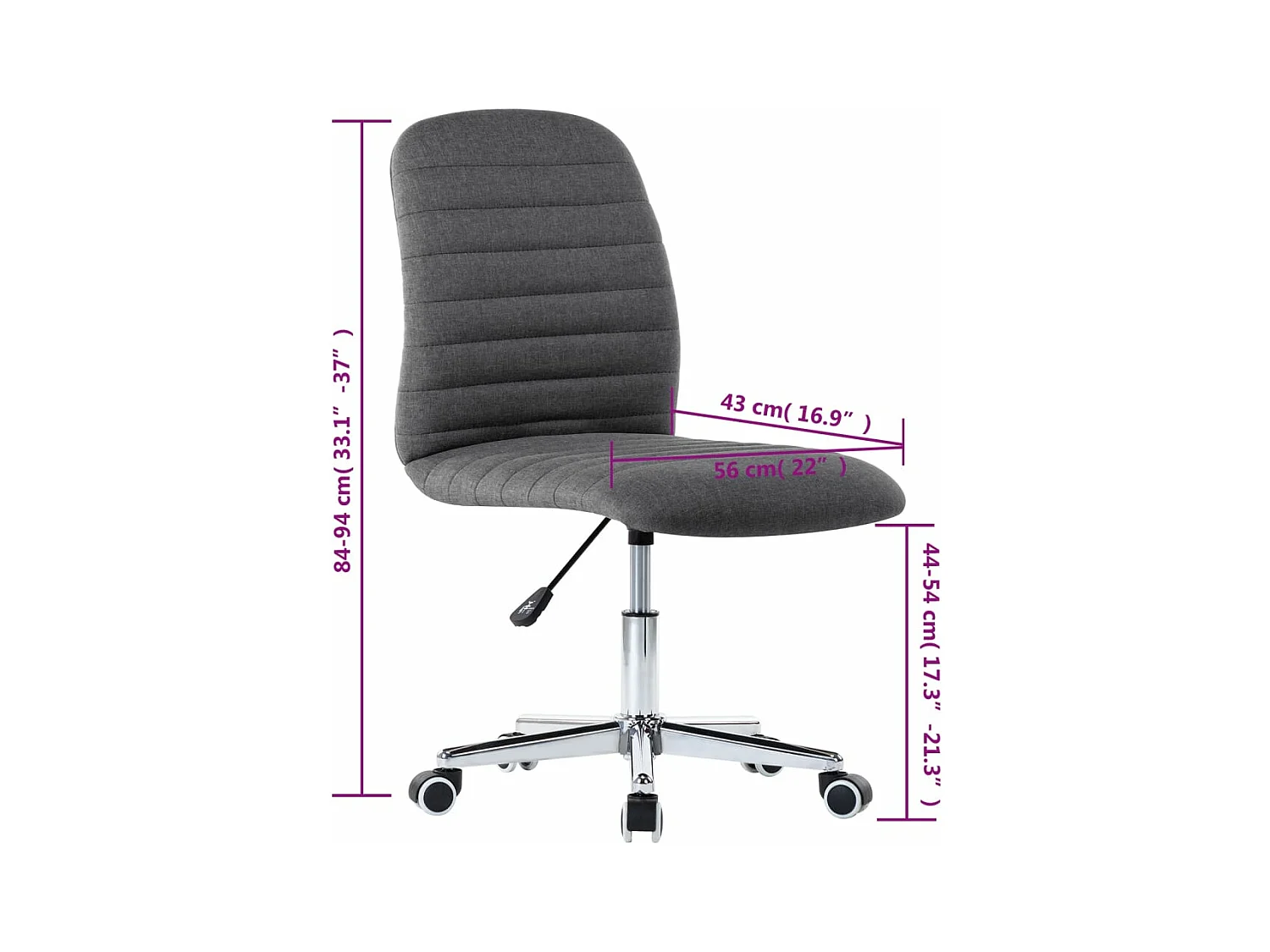 Chaises à manger lot de 2 gris foncé tissu