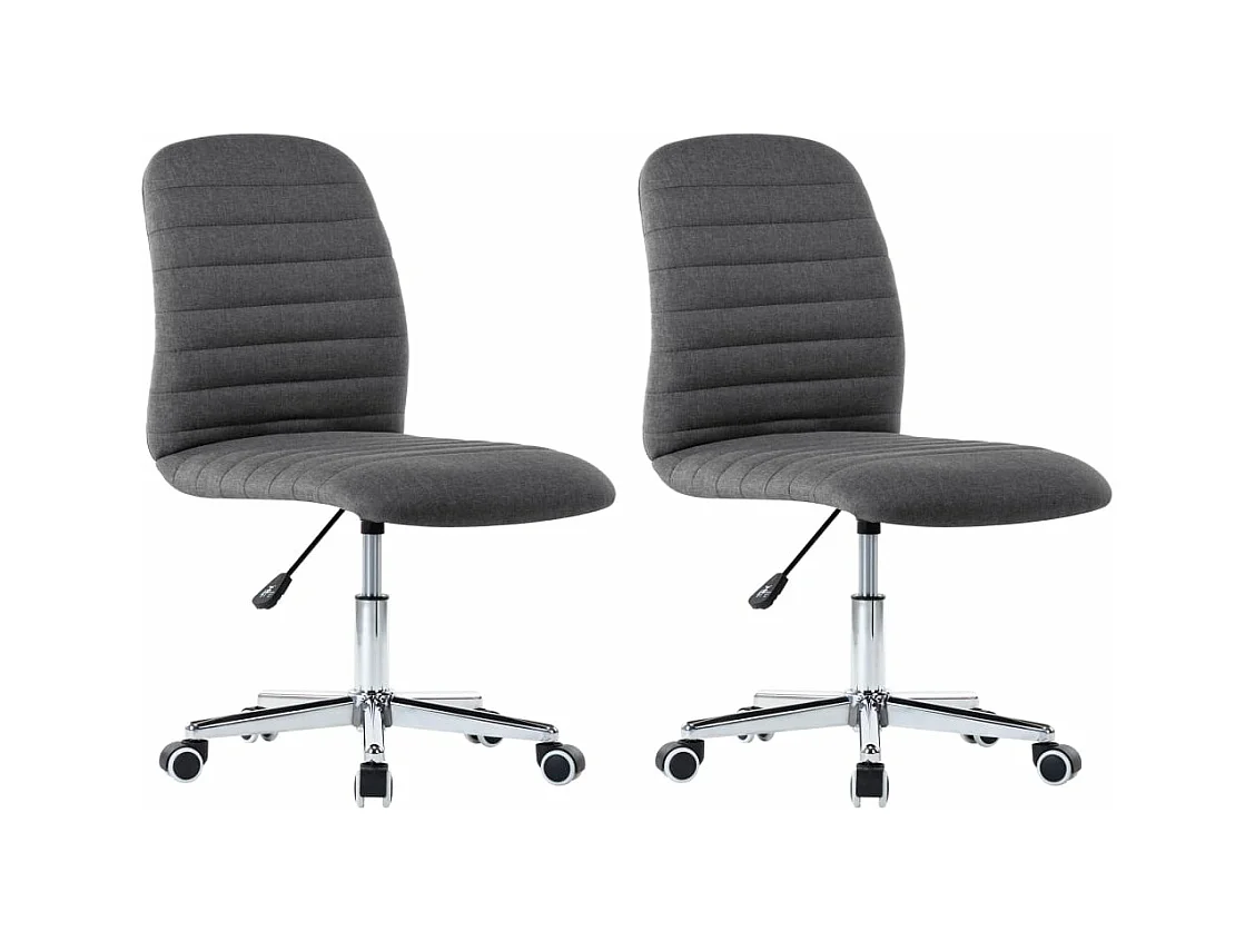 Chaises à manger lot de 2 gris foncé tissu